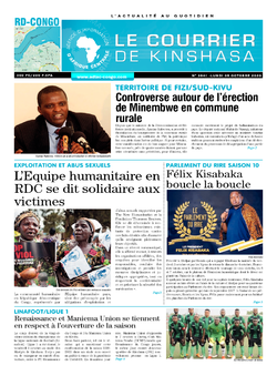 Les Dépêches de Brazzaville : Édition le courrier de kinshasa du 05 octobre 2020