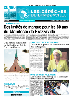 Les Dépêches de Brazzaville : Édition brazzaville du 26 octobre 2020