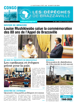 Les Dépêches de Brazzaville : Édition brazzaville du 27 octobre 2020