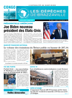 Les Dépêches de Brazzaville : Édition brazzaville du 09 novembre 2020