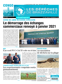 Les Dépêches de Brazzaville : Édition brazzaville du 08 décembre 2020