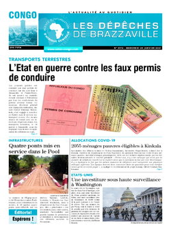 Les Dépêches de Brazzaville : Édition brazzaville du 20 janvier 2021