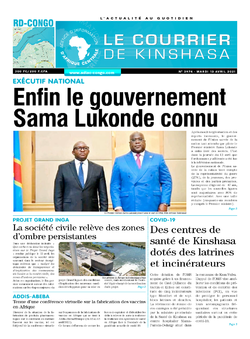 Les Dépêches de Brazzaville : Édition le courrier de kinshasa du 13 avril 2021