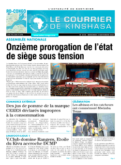 Les Dépêches de Brazzaville : Édition brazzaville du 03 novembre 2021