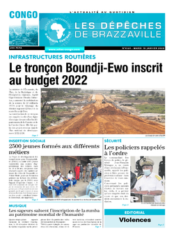 Les Dépêches de Brazzaville : Édition brazzaville du 18 janvier 2022
