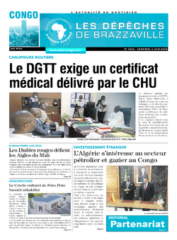 Les Dépêches de Brazzaville : Édition brazzaville du 03 juin 2022