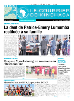 Les Dépêches de Brazzaville : Édition le courrier de kinshasa du 21 juin 2022