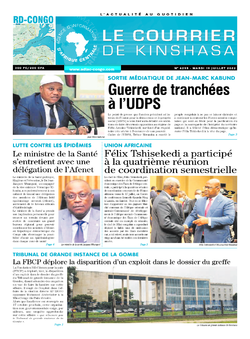 Les Dépêches de Brazzaville : Édition le courrier de kinshasa du 19 juillet 2022
