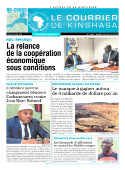 Les Dépêches de Brazzaville : Édition le courrier de kinshasa du 26 juillet 2022