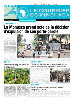 Les Dépêches de Brazzaville : Édition le courrier de kinshasa du 05 août 2022