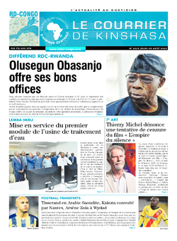 Les Dépêches de Brazzaville : Édition le courrier de kinshasa du 25 août 2022
