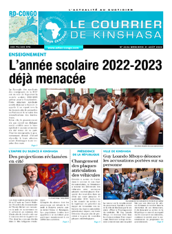 Les Dépêches de Brazzaville : Édition le courrier de kinshasa du 31 août 2022