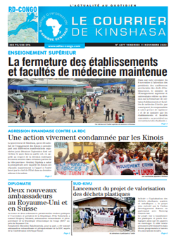 Les Dépêches de Brazzaville : Édition le courrier de kinshasa du 11 novembre 2022