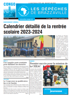Les Dépêches de Brazzaville : Édition brazzaville du 08 septembre 2023