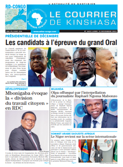Les Dépêches de Brazzaville : Édition le courrier de kinshasa du 13 novembre 2023