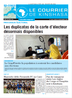 Les Dépêches de Brazzaville : Édition le courrier de kinshasa du 23 novembre 2023