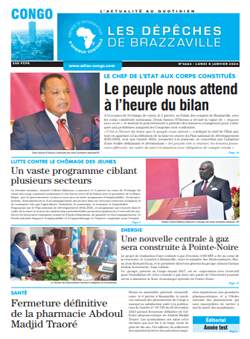 Les Dépêches de Brazzaville : Édition brazzaville du 08 janvier 2024
