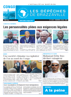 Les Dépêches de Brazzaville : Édition brazzaville du 10 mai 2024