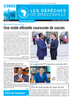 Les Dépêches de Brazzaville : Édition brazzaville du 26 mai 2025