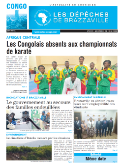 Les Dépêches de Brazzaville : Édition brazzaville du 18 juin 2025