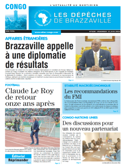 Les Dépêches de Brazzaville : Édition brazzaville du 12 juin 2026