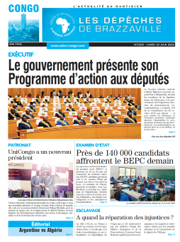 Les Dépêches de Brazzaville : Édition brazzaville du 22 juin 2026