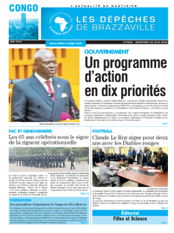 Les Dépêches de Brazzaville : Édition brazzaville du 24 juin 2026