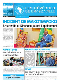 Les Dépêches de Brazzaville : Édition brazzaville du 31 août 2026