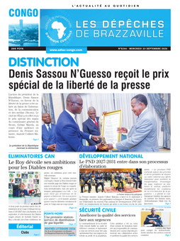 Les Dépêches de Brazzaville : Édition brazzaville du 23 septembre 2026