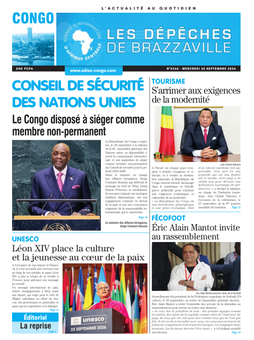 Les Dépêches de Brazzaville : Édition brazzaville du 30 septembre 2026