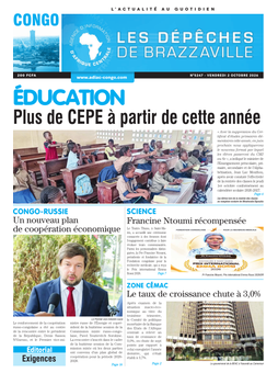 Les Dépêches de Brazzaville : Édition brazzaville du 02 octobre 2026