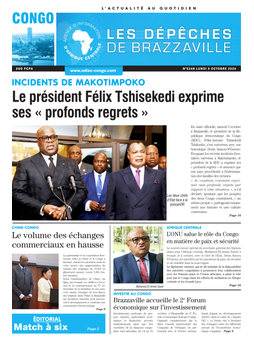 Les Dépêches de Brazzaville : Édition brazzaville du 05 octobre 2026